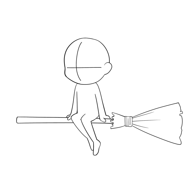 ミニキャラ(箒で飛ぶ)