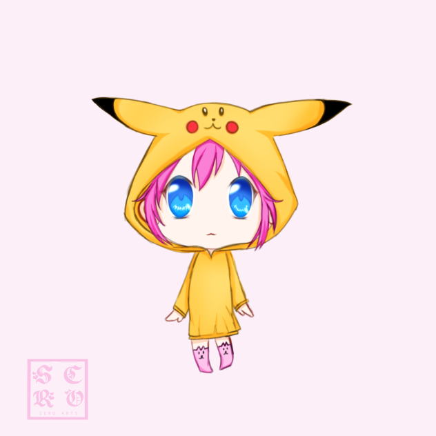 Chibi Claire(OC) with Pikachu hoodie