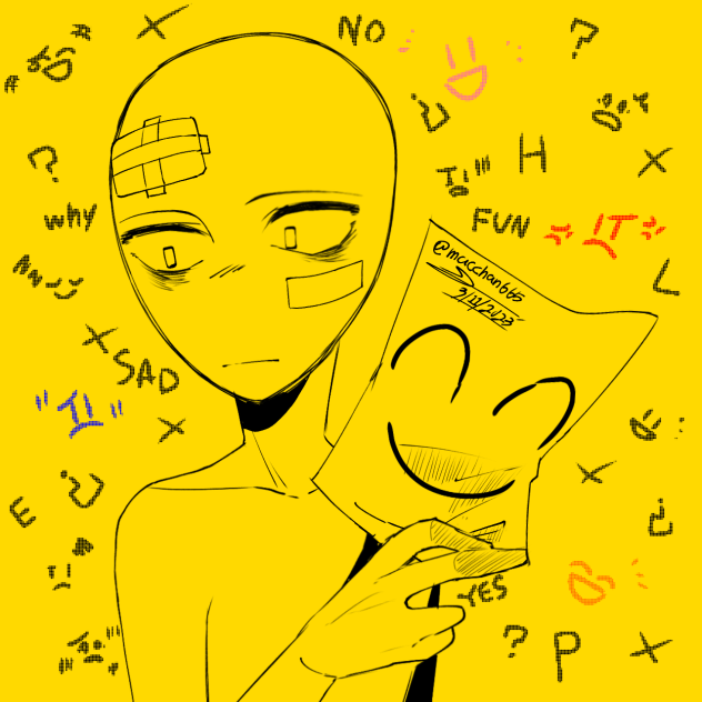 「感情が無いから」(線画 line art)