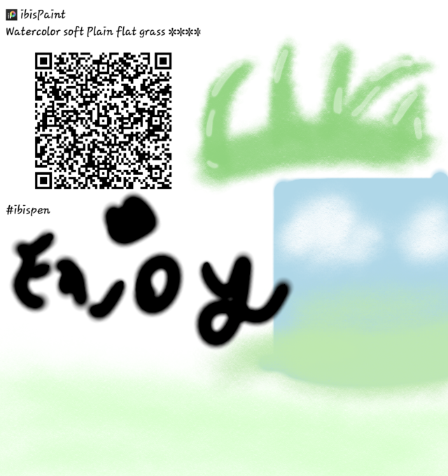 Water Color soft Plain flat grass brush - ibisPaint