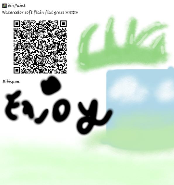 Water Color soft Plain flat grass brush - ibisPaint