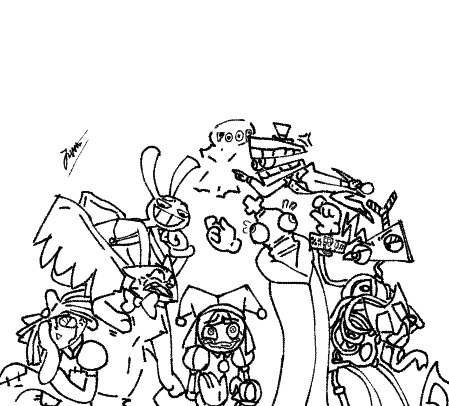 un dibujo del asombroso circo digital