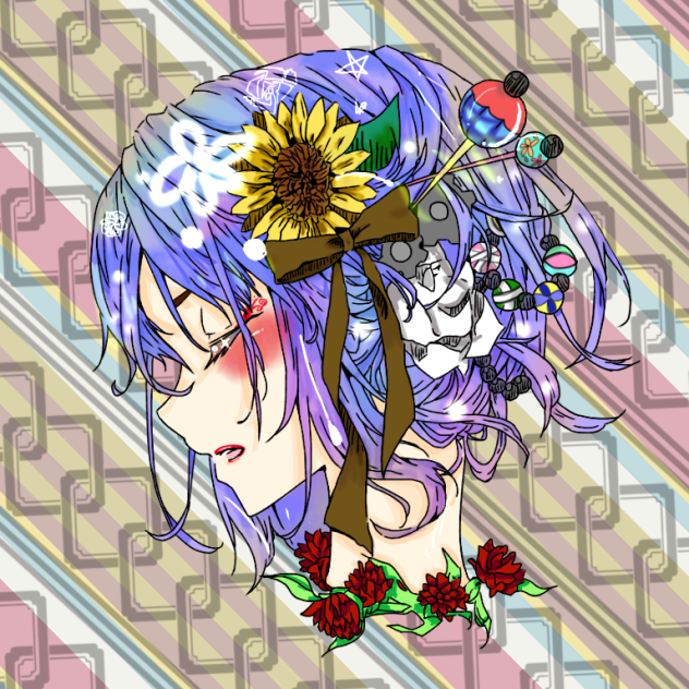 色塗り横顔  線画お借りしました！