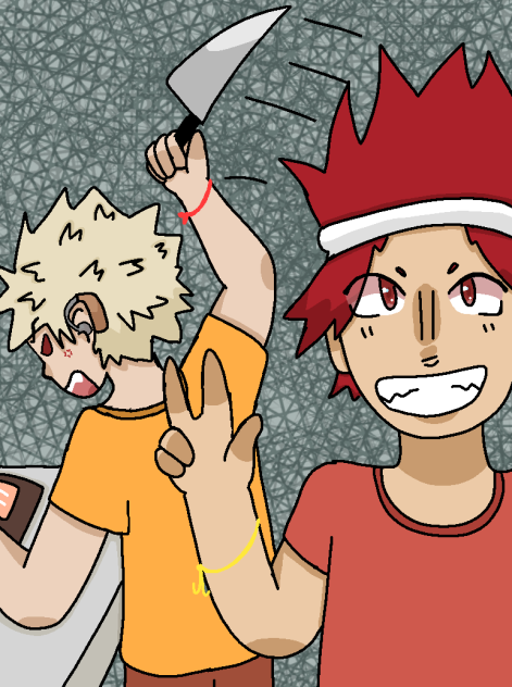Kirishima and Bakugo have some dinner