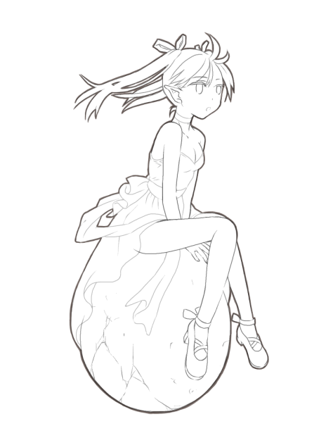 卵の妖精さん 線画