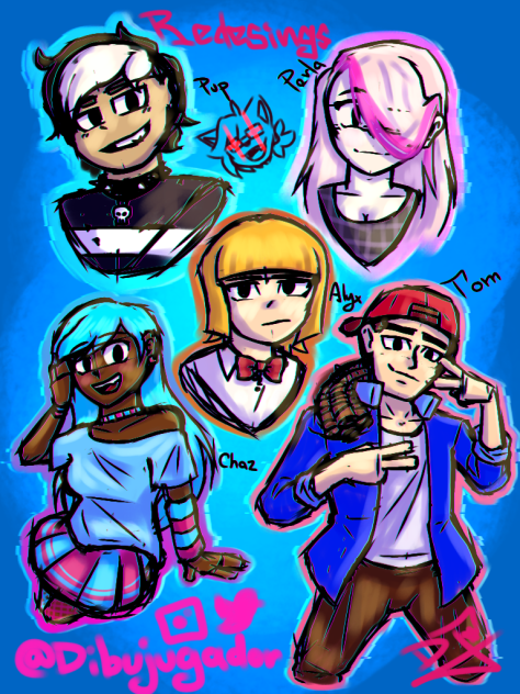 rediseño de personajes viejos y cringe