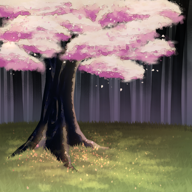 Cherry blossom forest