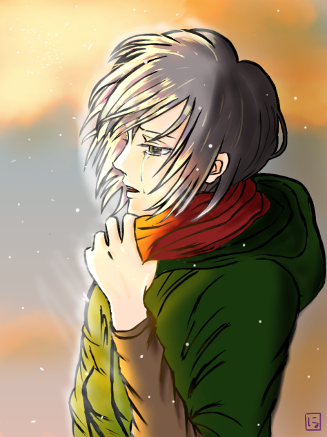 ミカサと夕陽