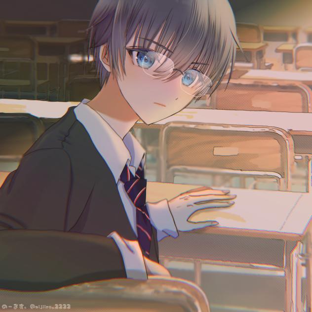 リムレス眼鏡男子