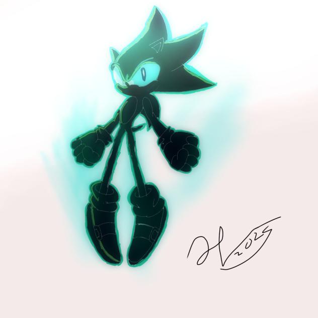 cyper Sonic no meu velho estilo de arte