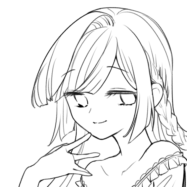 【線画】女の子