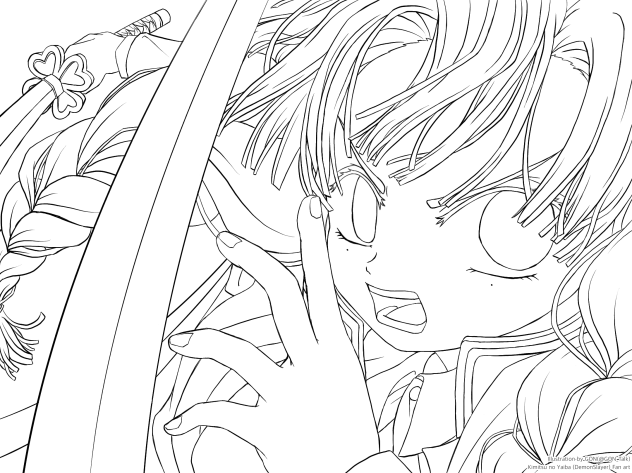 鬼滅の刃 甘露寺蜜璃「恋の呼吸」塗り絵
