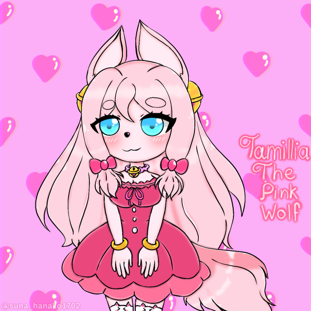 Tamillia the pink wolf (her oc)