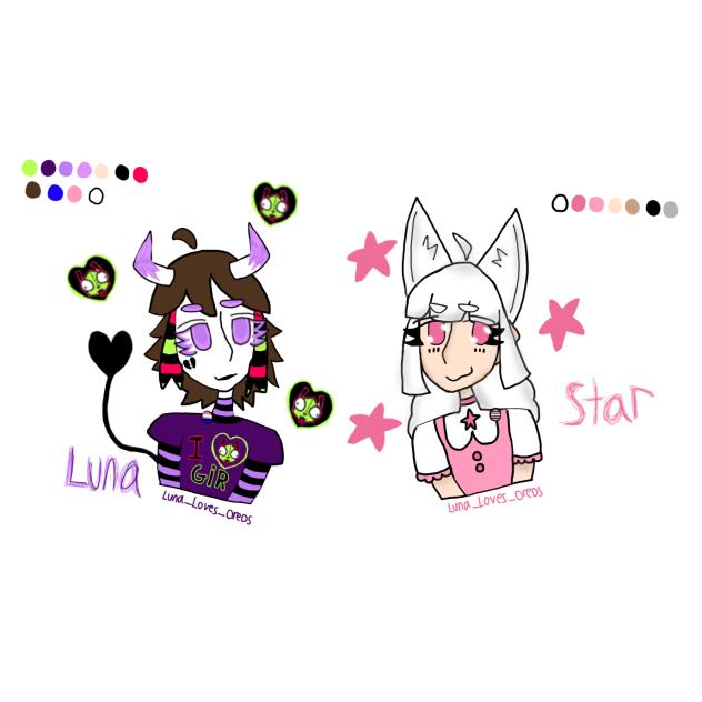 I drew me and my friends oc {Luna, Star}