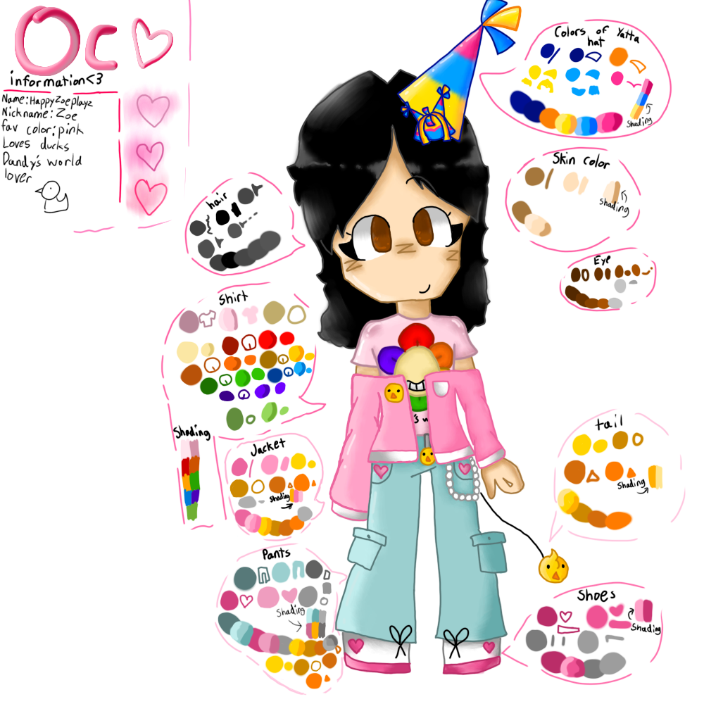 My Oc information and color palettes - ibisPaint