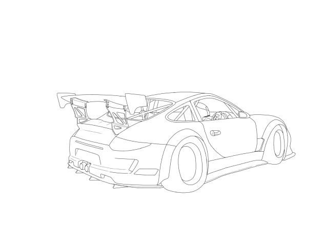 ポルシェGT3線画