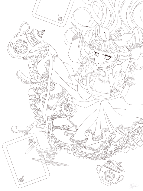 imitated girl 線画
