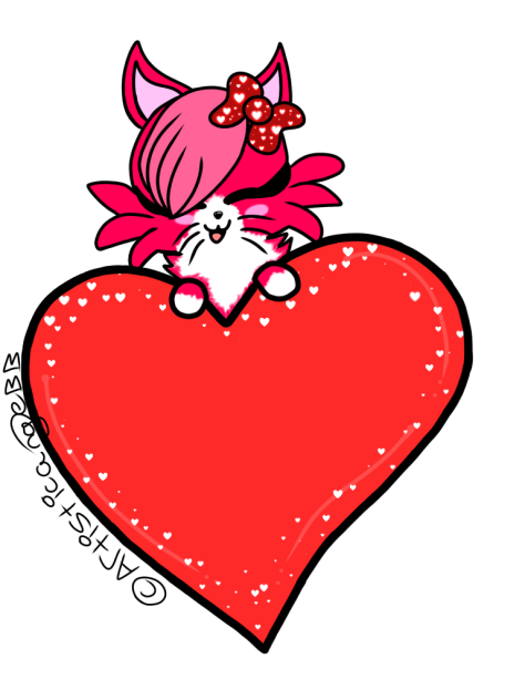 Red Valentine’s Day Kitten - Speedpaint