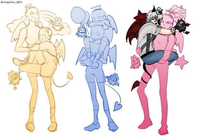 Angel & devil collab