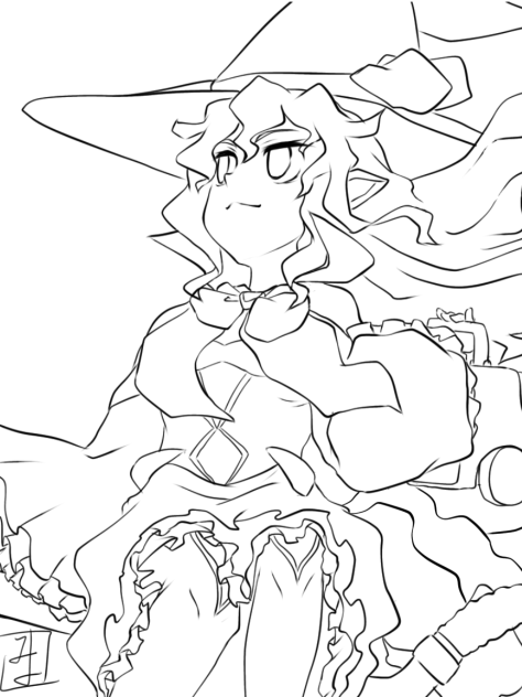 掃除機の魔女　線画