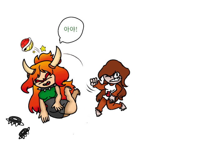 Bowser and donkey Kong jr