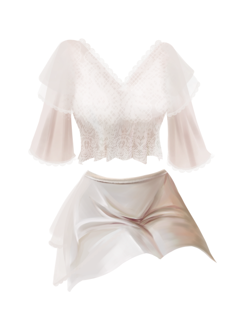 lace blouse with short skirt