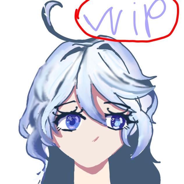 FURINA ANIME DRAWING BLUE WIPPPP💙💙
