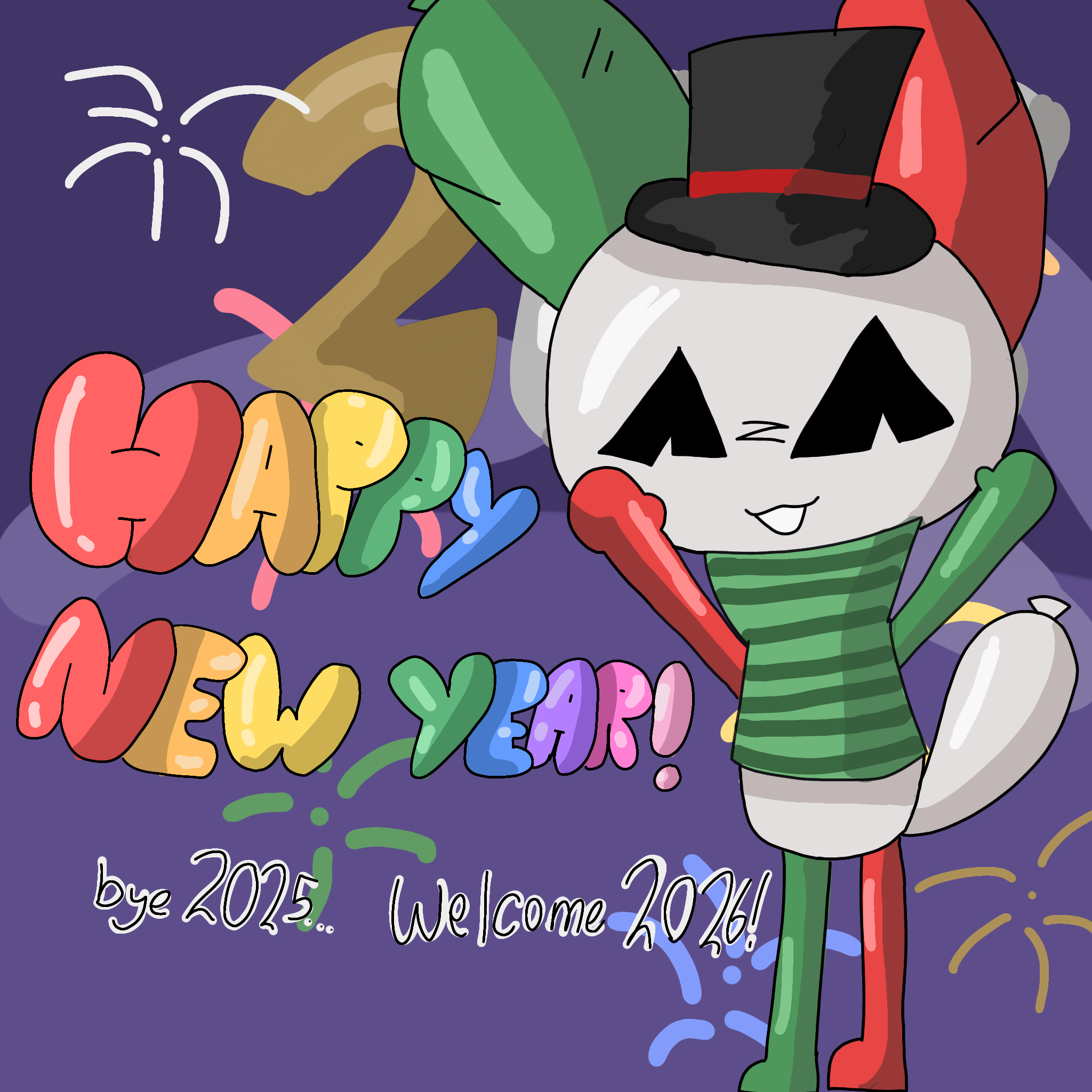 画家。ハッピーニューイヤー HAPPY NEW YEAR! 🎊 - ibisPaint