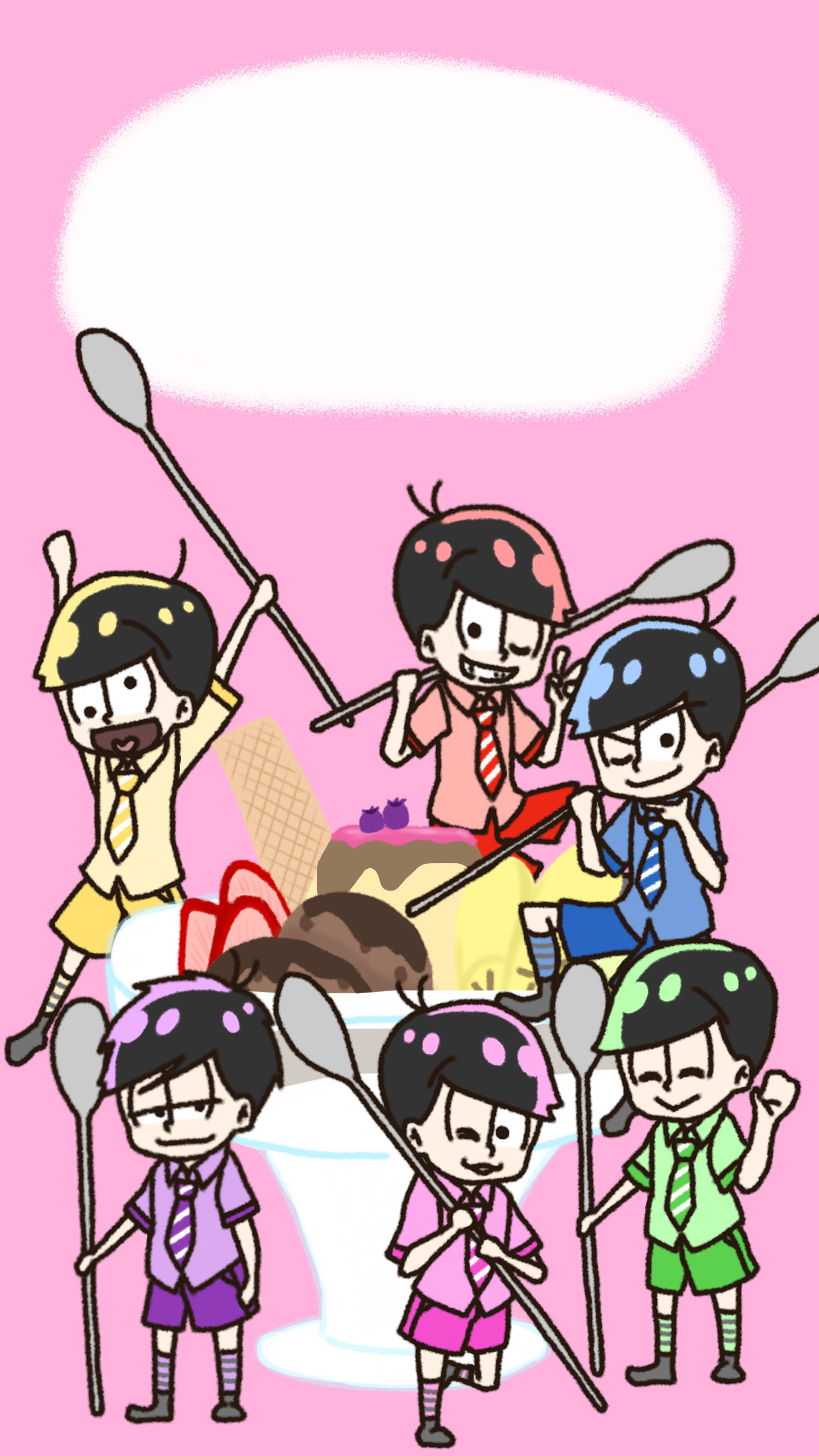 Iphone用ロック画面 スイーツおそ松さん Ibispaint