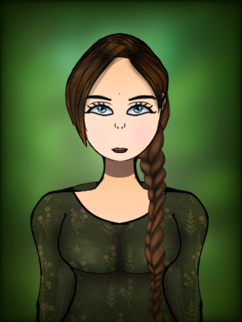 The girl with long hair