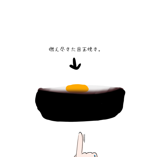 燃え尽きた目玉焼き。🍳