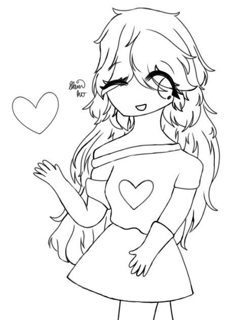 A Girl Who Luv's You Lineart