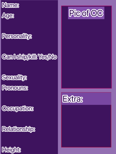 Oc sheet for Idk what to name this