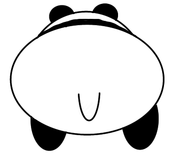 後ろ姿のパンダを描きました