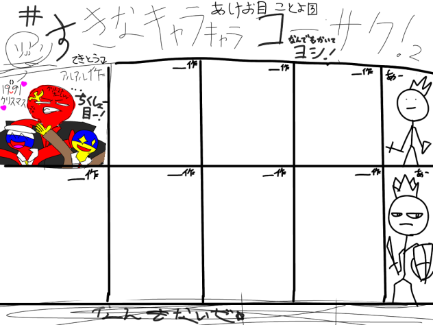 好きなキャラキャラコーサク！(直しました)