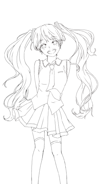 ミクさん線画