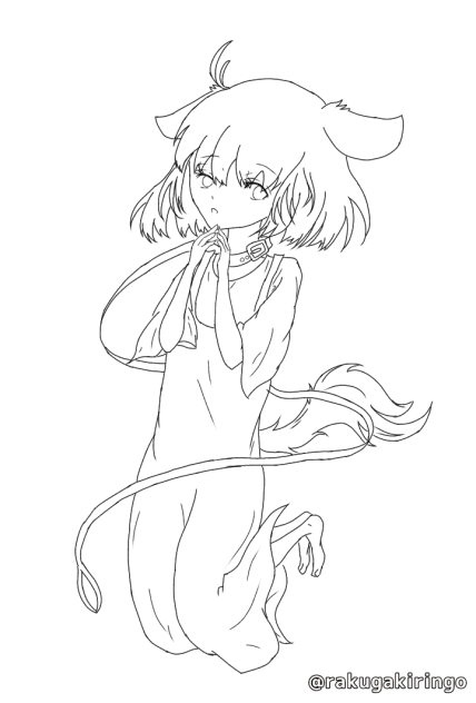 いぬの子 線画