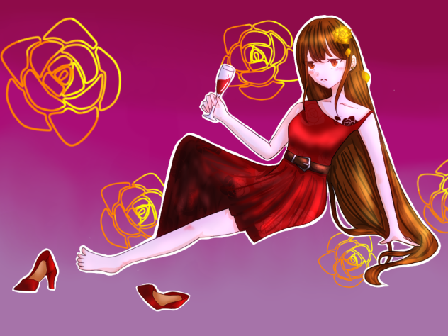 朱に染まる金(塗り絵)