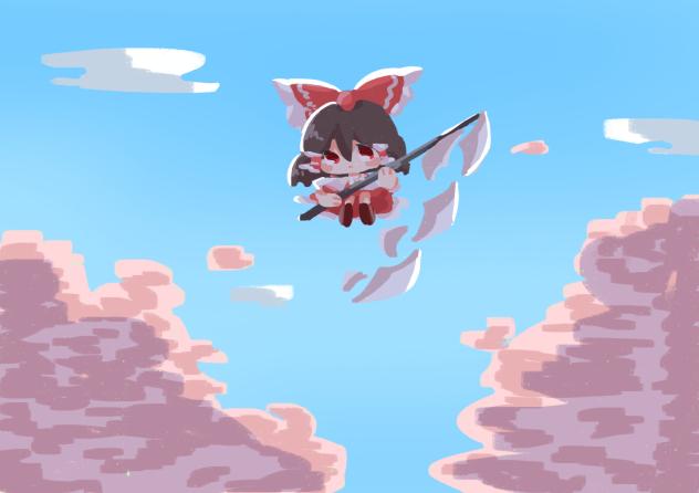 桜舞い散る天空