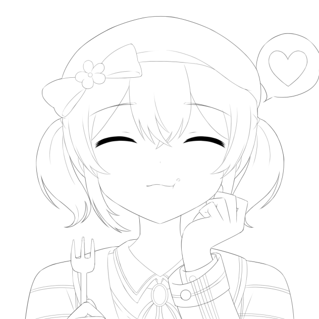 こはねちゃんハピバ線画