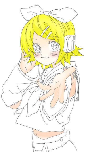線画お借りしました鏡音リン(途中)