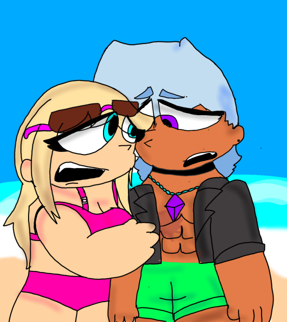 Eliann and her bf on the beach