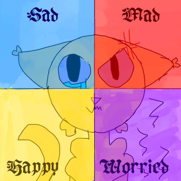One cat. Four emotions.
