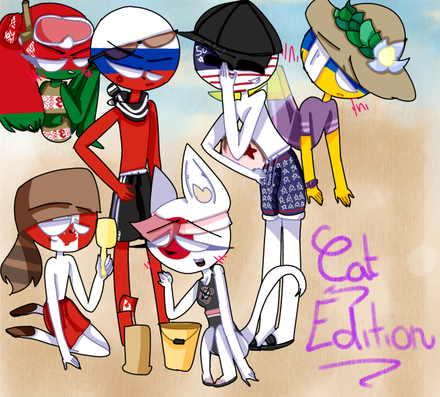 Contryhumans at beach !