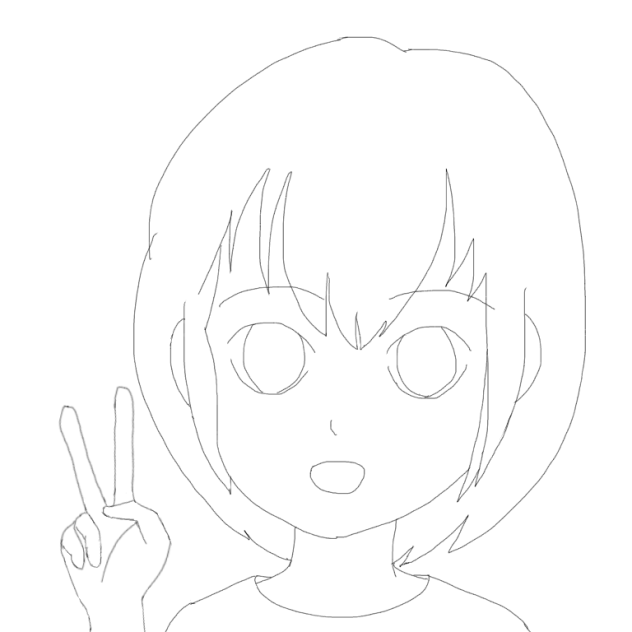 女子線画習作