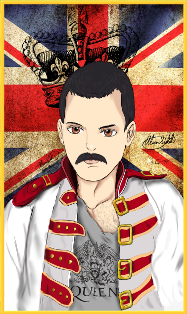 Freddie Mercury Manga Anime style