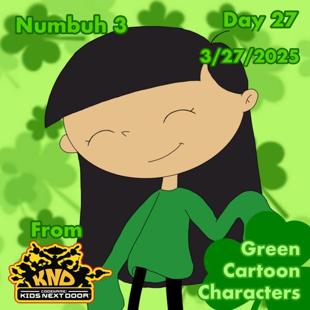Green Cartoon Characters Day 27 Numbuh 3