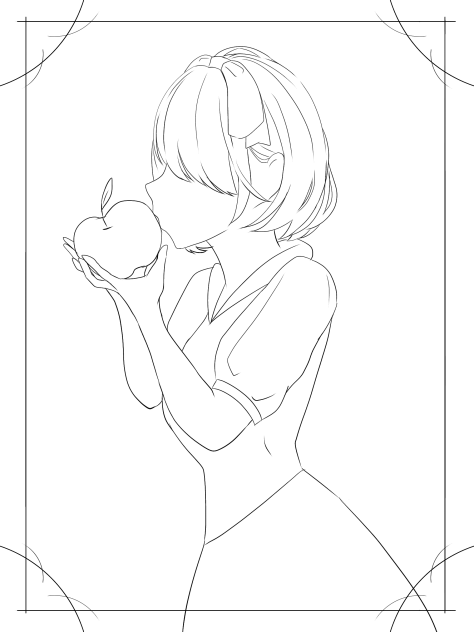 白雪姫 線画 単体