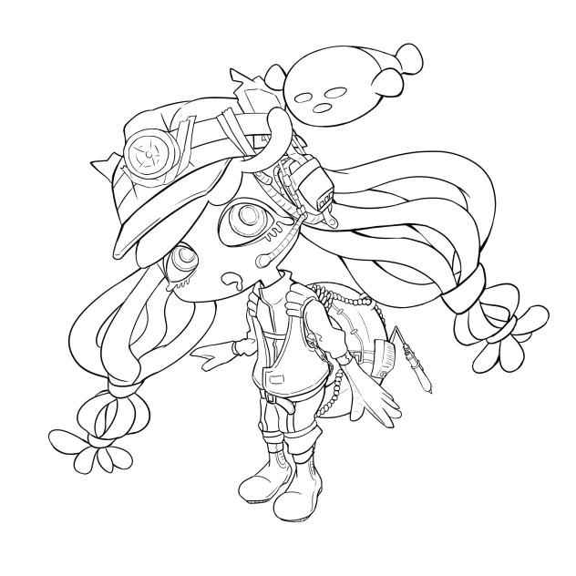 でんせつアルバイターパル子(線画)