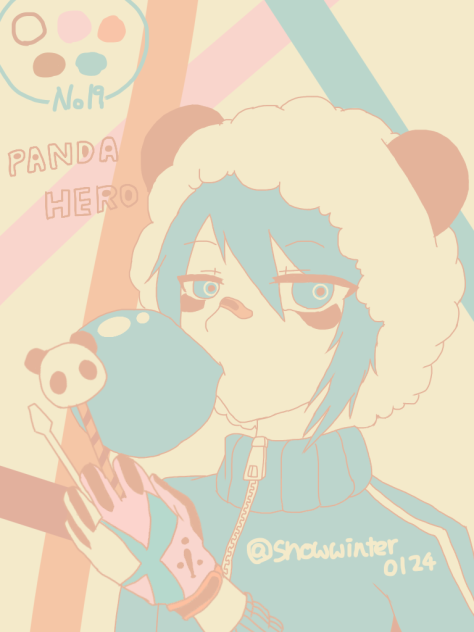 【パンダヒーロー】カラーパレットで描いてみた！